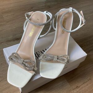Dream Pairs White Crystal Heels